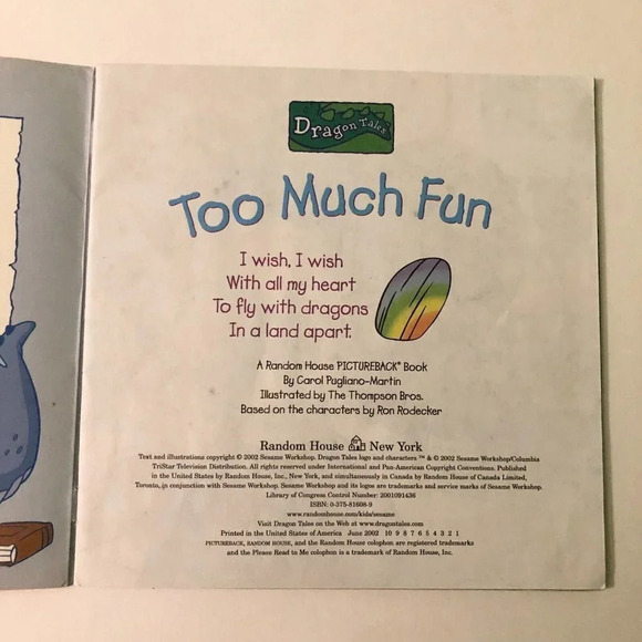 2002 Dragon Tales Too  Much Fun Random House Pictureback Book - Picture 7 of 16